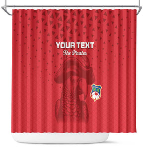 Custom Afro Seychelles Football Shower Curtain Pirate Parrot