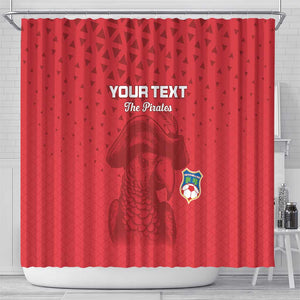 Custom Afro Seychelles Football Shower Curtain Pirate Parrot