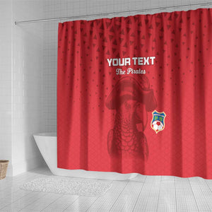 Custom Afro Seychelles Football Shower Curtain Pirate Parrot