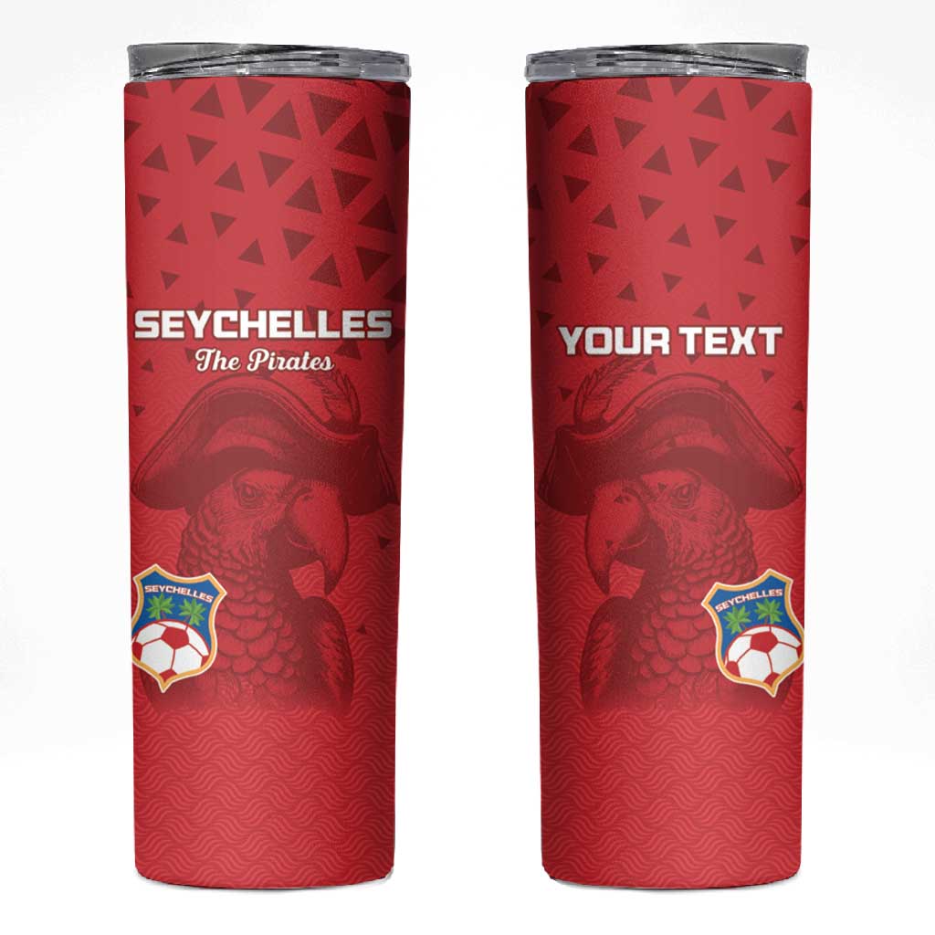 Custom Afro Seychelles Football Skinny Tumbler Pirate Parrot