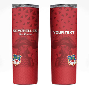 Custom Afro Seychelles Football Skinny Tumbler Pirate Parrot