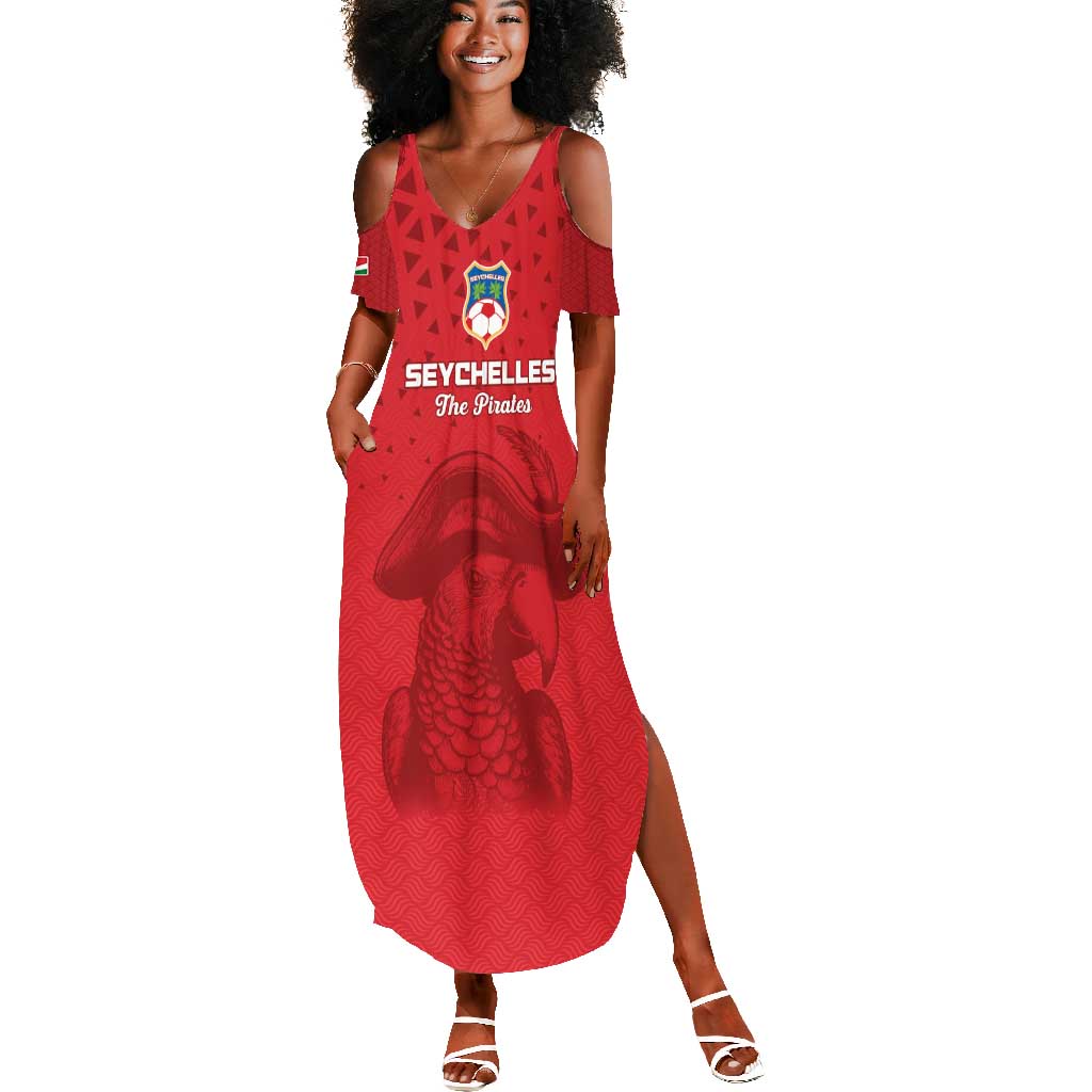 Custom Afro Seychelles Football Summer Maxi Dress Pirate Parrot