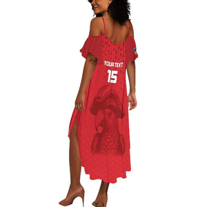 Custom Afro Seychelles Football Summer Maxi Dress Pirate Parrot