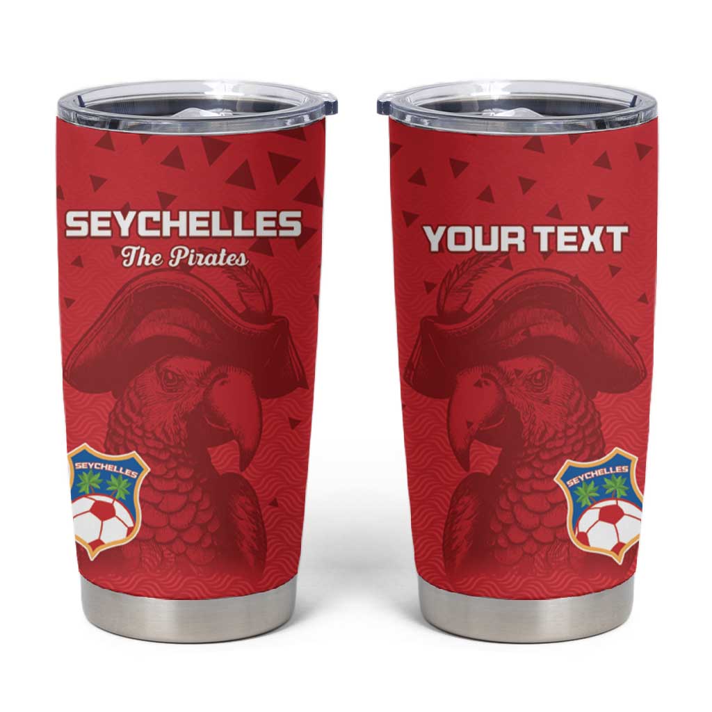 Custom Afro Seychelles Football Tumbler Cup Pirate Parrot