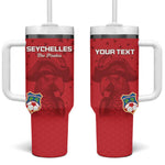 Custom Afro Seychelles Football Tumbler With Handle Pirate Parrot