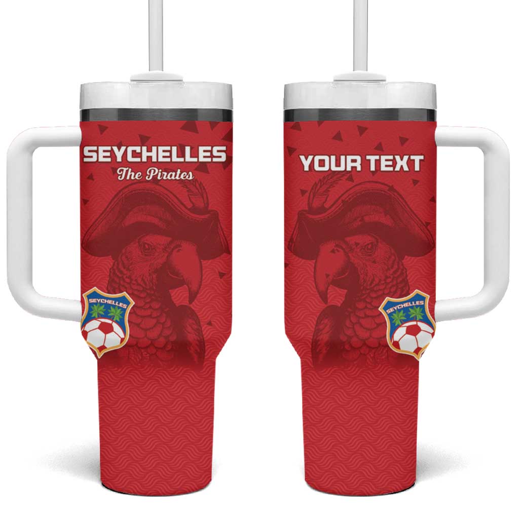 Custom Afro Seychelles Football Tumbler With Handle Pirate Parrot