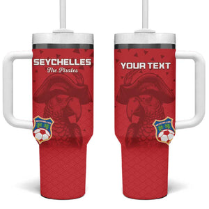 Custom Afro Seychelles Football Tumbler With Handle Pirate Parrot