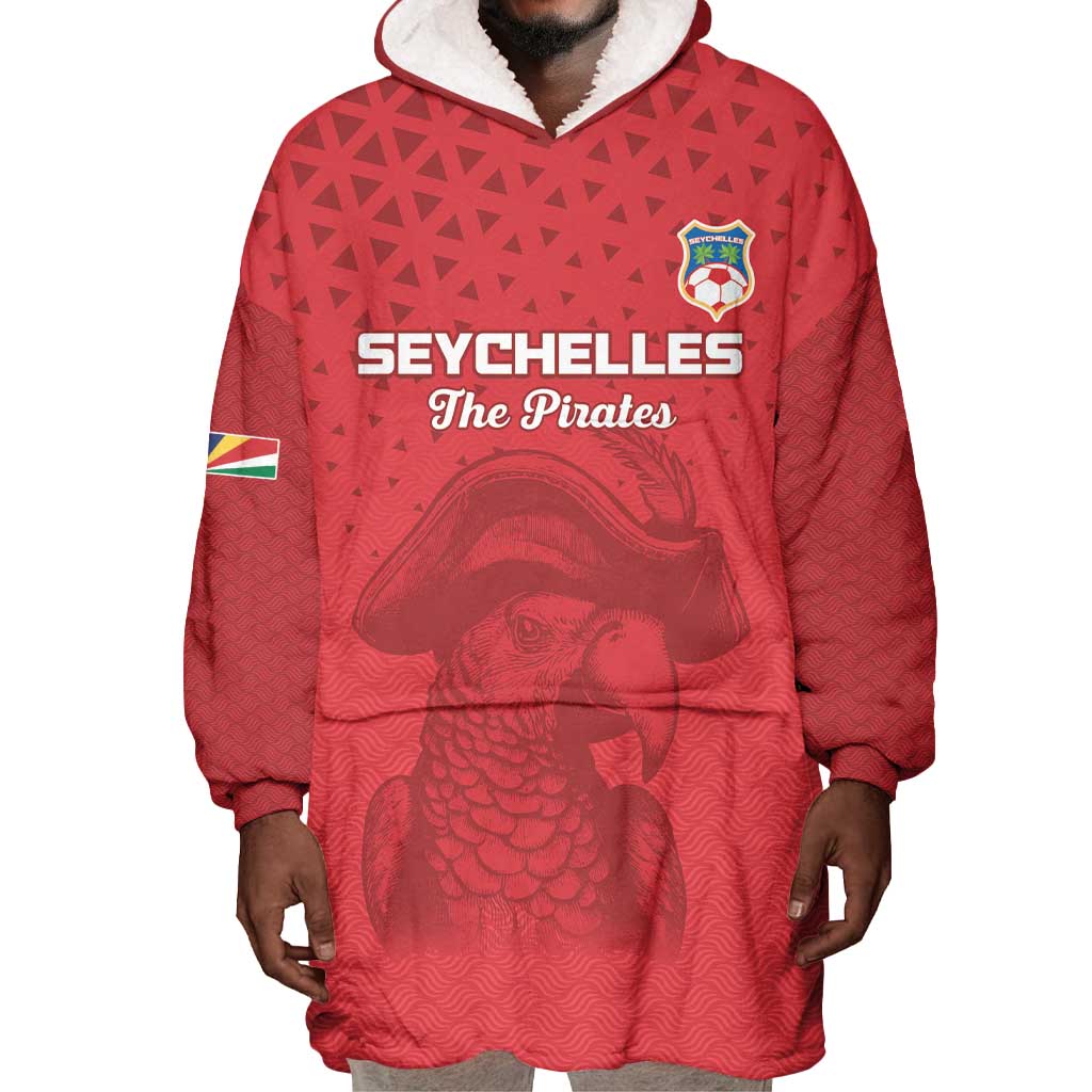 Custom Afro Seychelles Football Wearable Blanket Hoodie Pirate Parrot