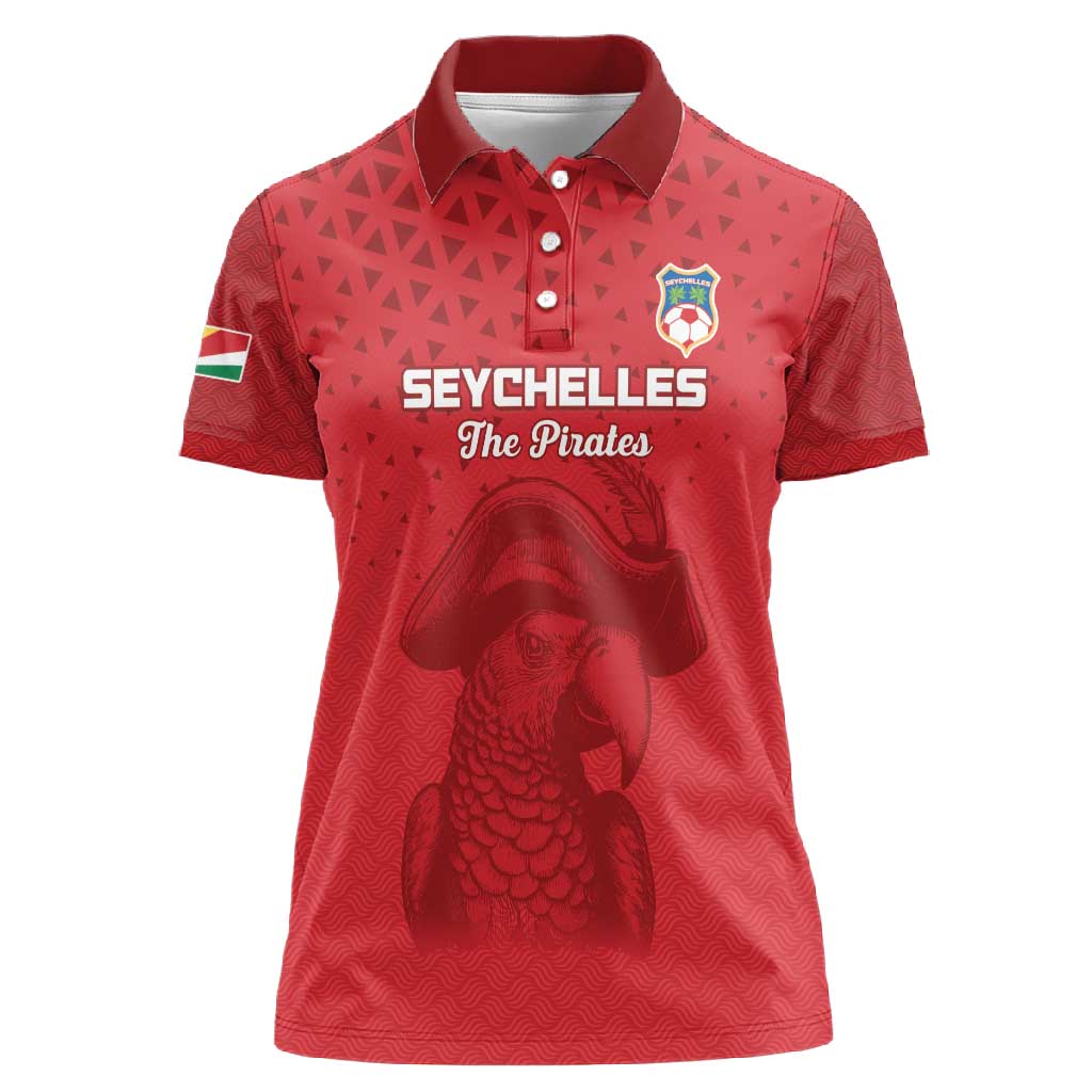 Custom Afro Seychelles Football Women Polo Shirt Pirate Parrot