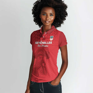 Custom Afro Seychelles Football Women Polo Shirt Pirate Parrot