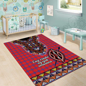 Afro Kenya Maasai Shuka Personalized Area Rug Maasai Shield Mix Dashiki