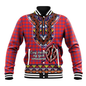 Afro Kenya Maasai Shuka Personalized Baseball Jacket Maasai Shield Mix Dashiki