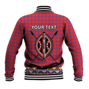 Afro Kenya Maasai Shuka Personalized Baseball Jacket Maasai Shield Mix Dashiki