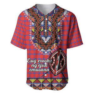 Afro Kenya Maasai Shuka Personalized Baseball Jersey Maasai Shield Mix Dashiki