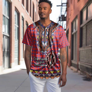 Afro Kenya Maasai Shuka Personalized Baseball Jersey Maasai Shield Mix Dashiki