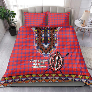 Afro Kenya Maasai Shuka Personalized Bedding Set Maasai Shield Mix Dashiki