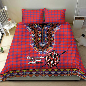 Afro Kenya Maasai Shuka Personalized Bedding Set Maasai Shield Mix Dashiki