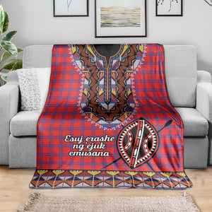 Afro Kenya Maasai Shuka Personalized Blanket Maasai Shield Mix Dashiki