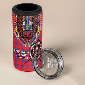 Afro Kenya Maasai Shuka Personalized 4 in 1 Can Cooler Tumbler Maasai Shield Mix Dashiki