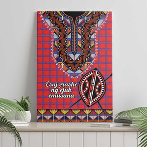 Afro Kenya Maasai Shuka Personalized Canvas Wall Art Maasai Shield Mix Dashiki