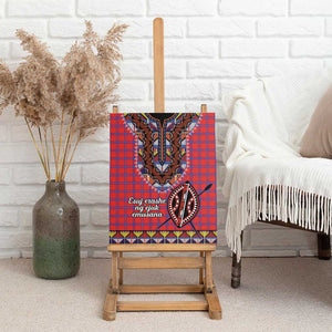 Afro Kenya Maasai Shuka Personalized Canvas Wall Art Maasai Shield Mix Dashiki