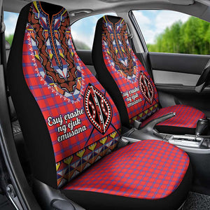 Afro Kenya Maasai Shuka Personalized Car Seat Cover Maasai Shield Mix Dashiki