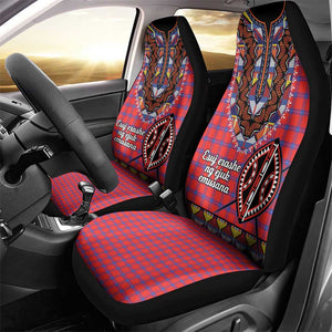 Afro Kenya Maasai Shuka Personalized Car Seat Cover Maasai Shield Mix Dashiki