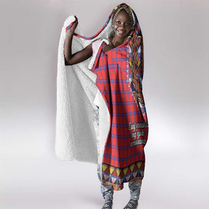 Afro Kenya Maasai Shuka Personalized Hooded Blanket Maasai Shield Mix Dashiki