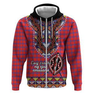 Afro Kenya Maasai Shuka Personalized Hoodie Maasai Shield Mix Dashiki