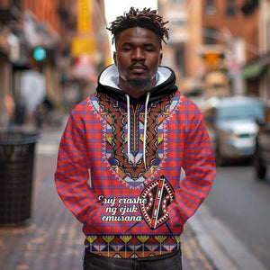 Afro Kenya Maasai Shuka Personalized Hoodie Maasai Shield Mix Dashiki