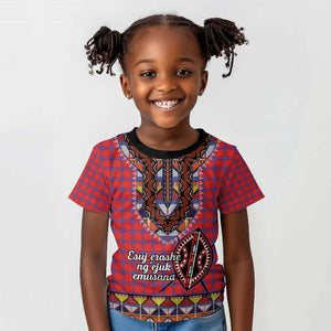 Afro Kenya Maasai Shuka Personalized Kid T shirt Maasai Shield Mix Dashiki