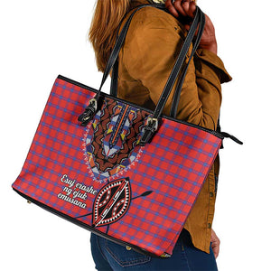 Afro Kenya Maasai Shuka Personalized Leather Tote Bag Maasai Shield Mix Dashiki