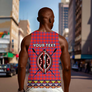 Afro Kenya Maasai Shuka Personalized Men Tank Top Maasai Shield Mix Dashiki