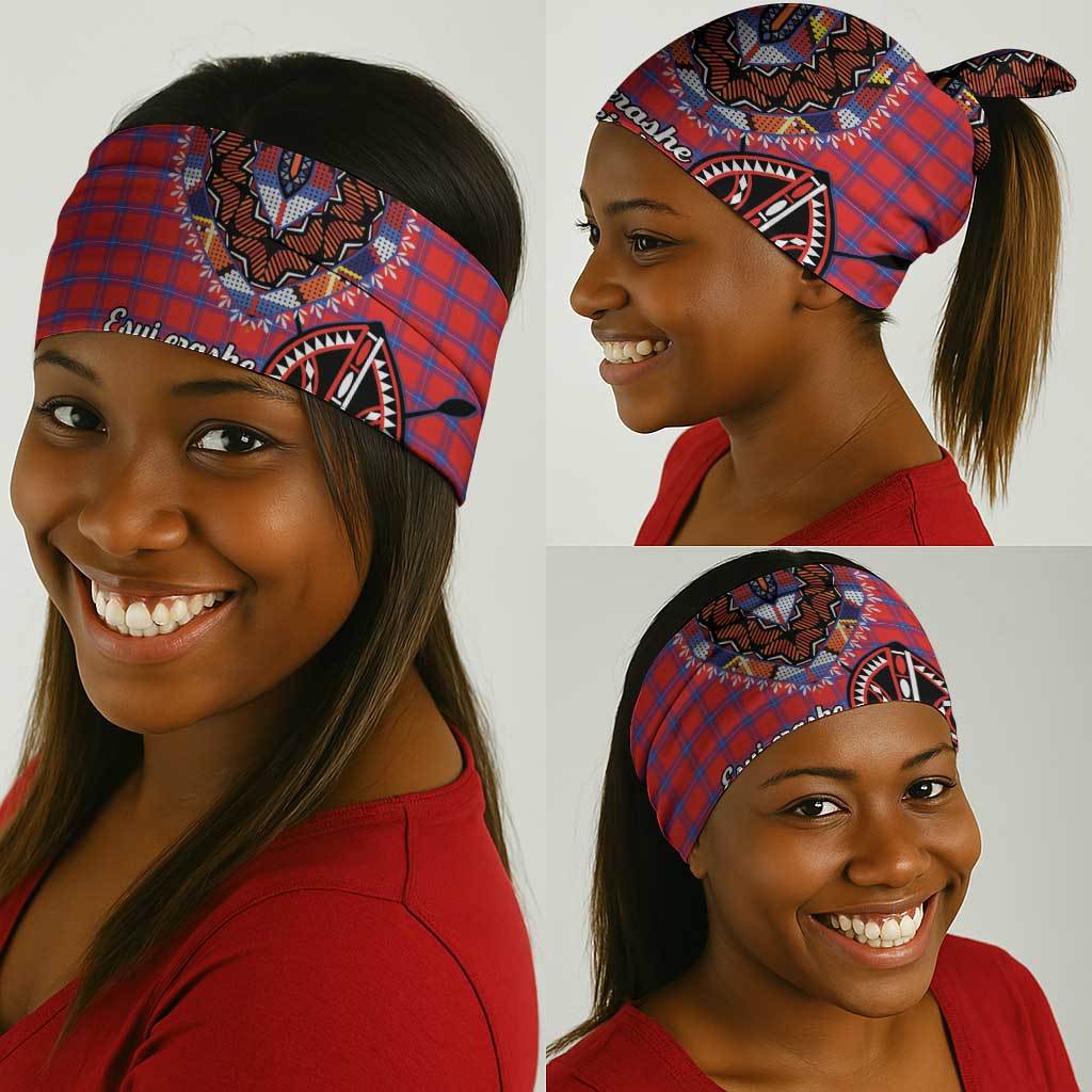Afro Kenya Maasai Shuka Neck Gaiter Maasai Shield Mix Dashiki LT15