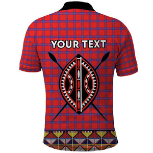 Afro Kenya Maasai Shuka Personalized Polo Shirt Maasai Shield Mix Dashiki