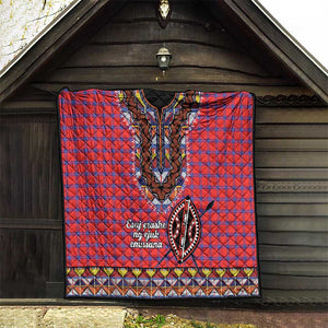 Afro Kenya Maasai Shuka Personalized Quilt Maasai Shield Mix Dashiki