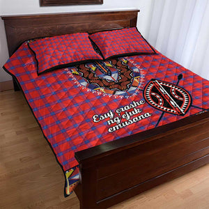 Afro Kenya Maasai Shuka Personalized Quilt Bed Set Maasai Shield Mix Dashiki