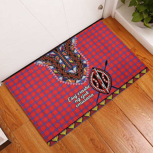 Afro Kenya Maasai Shuka Personalized Rubber Doormat Maasai Shield Mix Dashiki