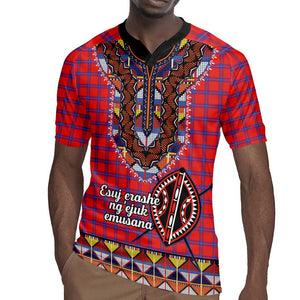 Afro Kenya Maasai Shuka Personalized Rugby Jersey Maasai Shield Mix Dashiki