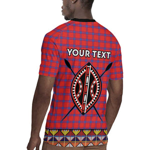 Afro Kenya Maasai Shuka Personalized Rugby Jersey Maasai Shield Mix Dashiki