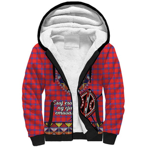 Afro Kenya Maasai Shuka Personalized Sherpa Hoodie Maasai Shield Mix Dashiki