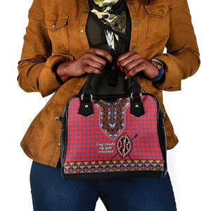 Afro Kenya Maasai Shuka Personalized Shoulder Handbag Maasai Shield Mix Dashiki