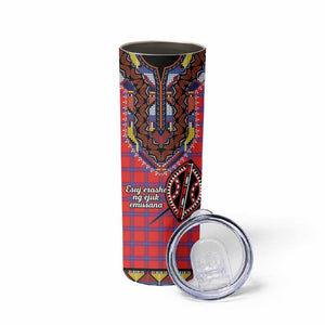 Afro Kenya Maasai Shuka Personalized Skinny Tumbler Maasai Shield Mix Dashiki