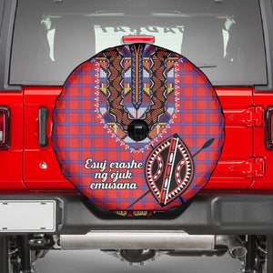 Afro Kenya Maasai Shuka Personalized Spare Tire Cover Maasai Shield Mix Dashiki