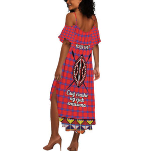 Afro Kenya Maasai Shuka Personalized Summer Maxi Dress Maasai Shield Mix Dashiki