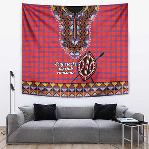 Afro Kenya Maasai Shuka Personalized Tapestry Maasai Shield Mix Dashiki