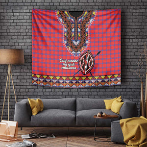 Afro Kenya Maasai Shuka Personalized Tapestry Maasai Shield Mix Dashiki