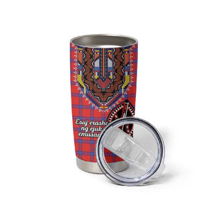 Afro Kenya Maasai Shuka Personalized Tumbler Cup Maasai Shield Mix Dashiki