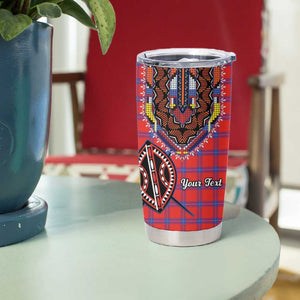 Afro Kenya Maasai Shuka Personalized Tumbler Cup Maasai Shield Mix Dashiki