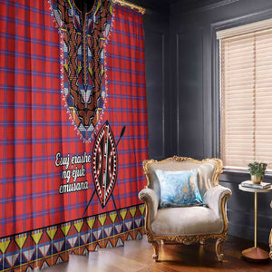 Afro Kenya Maasai Shuka Personalized Window Curtain Maasai Shield Mix Dashiki